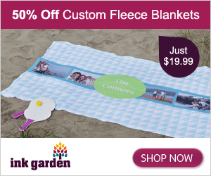 50% off Custom Fleece Blankets from Ink Garden