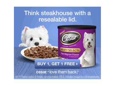 Cesar Meaty Selects – Dog Food – Buy 1, Get 1 FREE