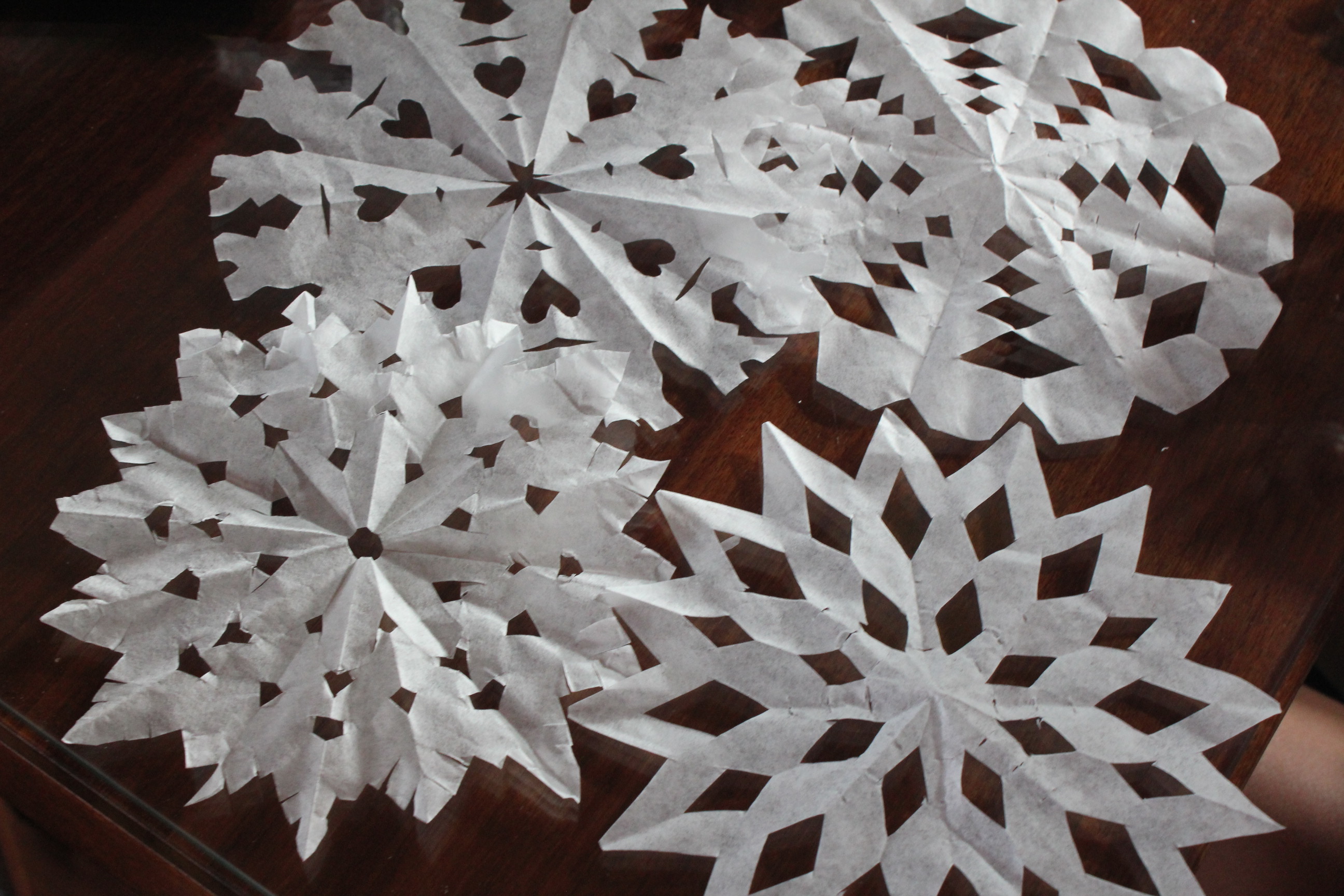 how to make snowflakes from coffee filters