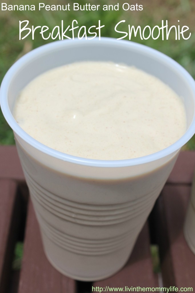 banana peanut butter oats breakfast smoothie