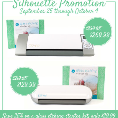 Great deals on Silhouette Bundles with Glass Etching Starter Kit