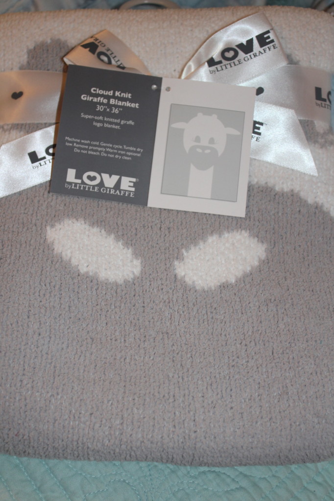 love by little giraffe logo blanket