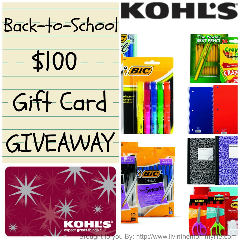 kohl's back-to-school gift card giveaway