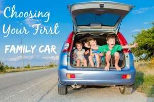 three happy kids in car, family trip, summer vacation travel