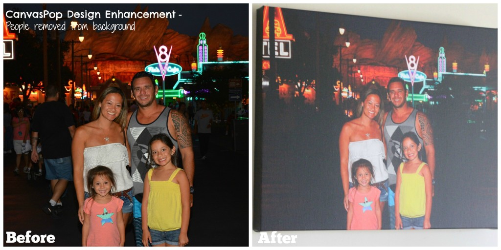 before & after design enhancement people removed from image background