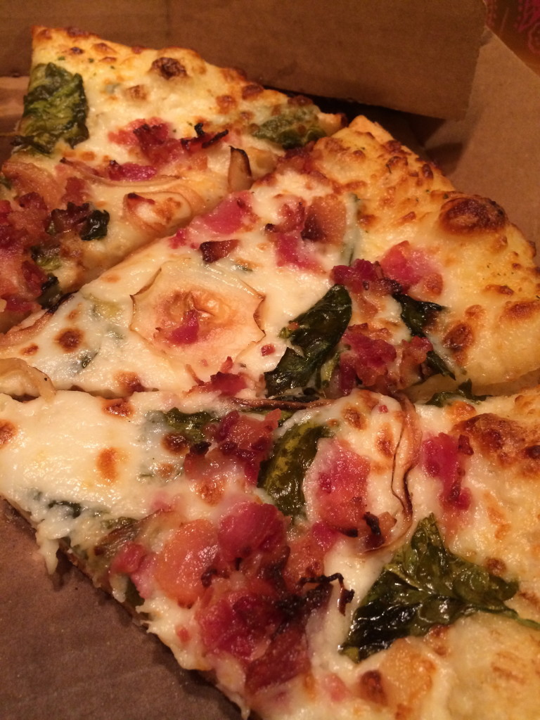 Dominos bacon spinach pizza