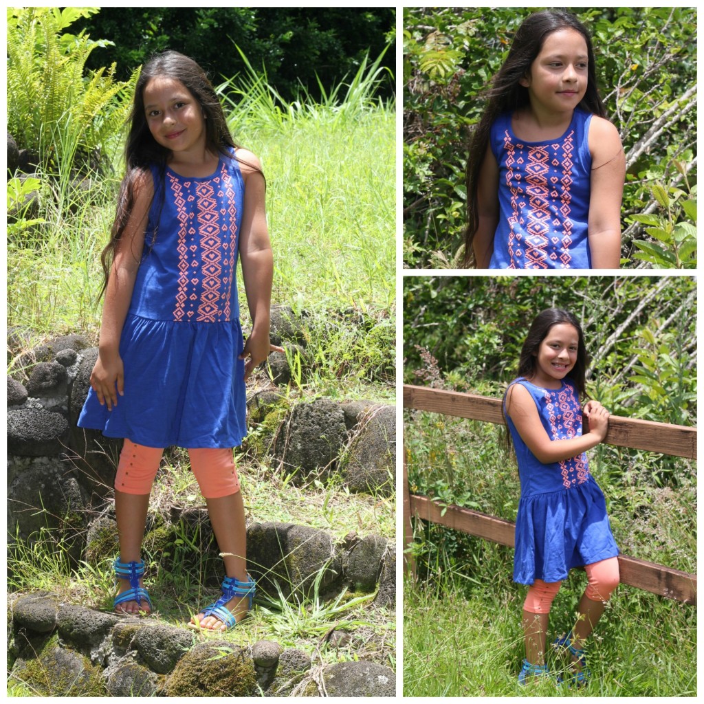 blue tribal fabkids girls summer dress