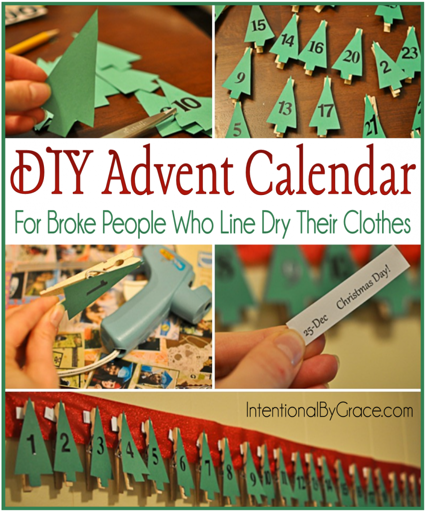 DIY Clothespin Advent Calendar Cheap