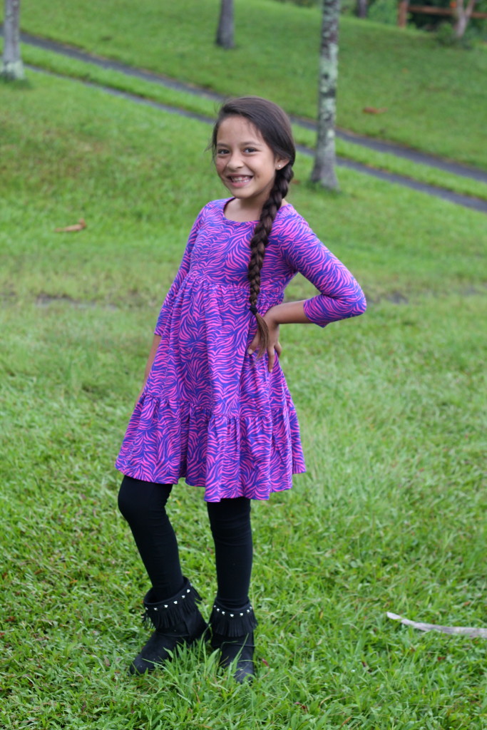 girls pink zebra dress fall boots