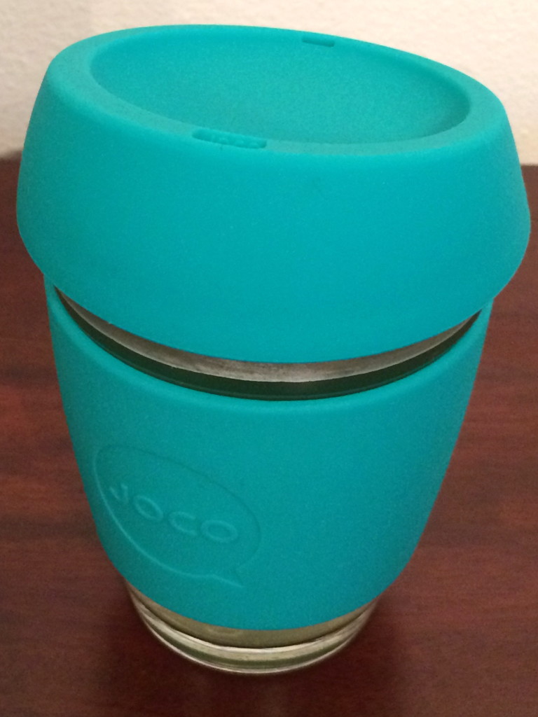 JOCO Glass coffee cup with silicone lid