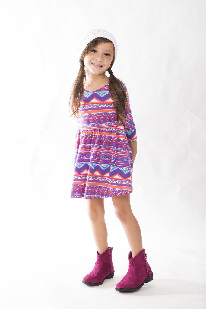 kid model, fabkids, aztec dress, kids fashion, stylish kids