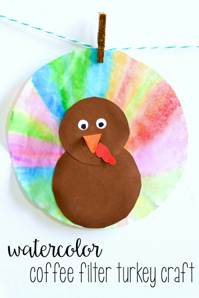 WatercolorCoffeeFilterTurkeyCraft