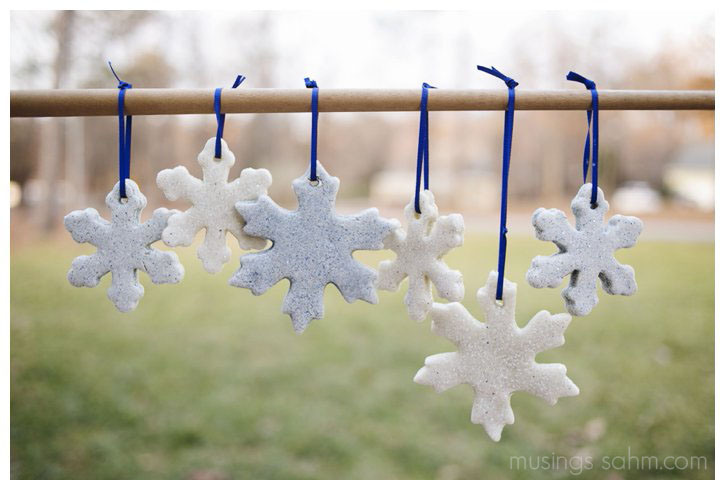 glitter salt dough ornaments