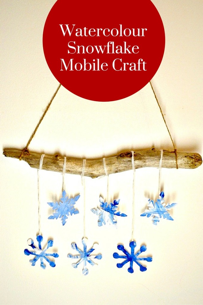 watercolor snowflake mobile
