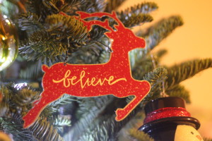 believe reindeer ornament