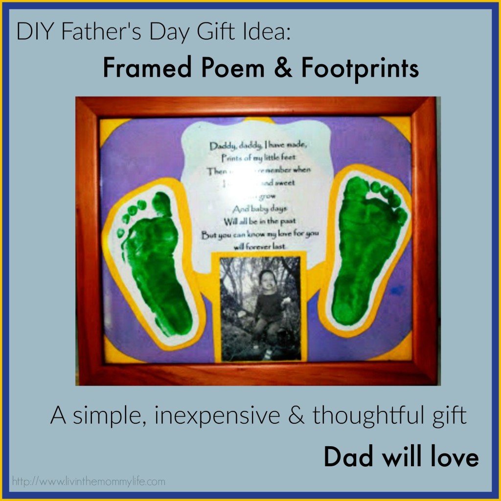 diy father's day gift idea footprints and poem
