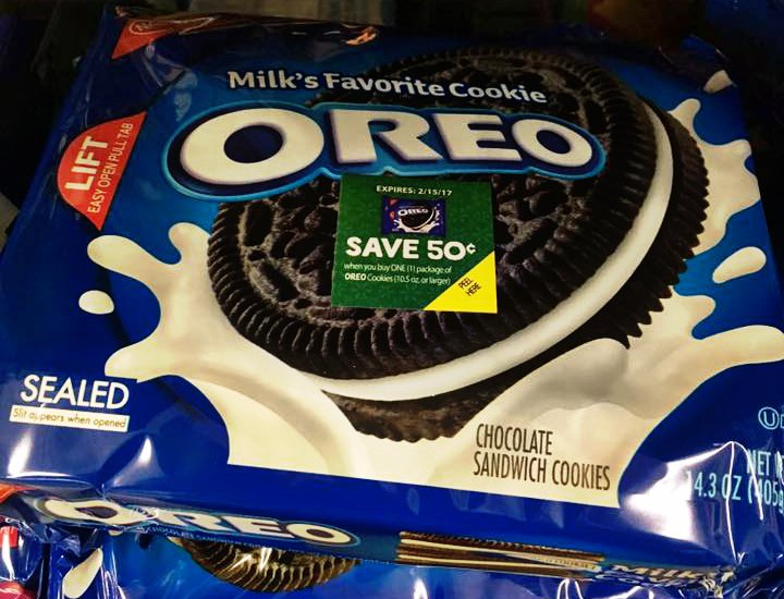 OREO cookies with IRC instant redeemable coupon