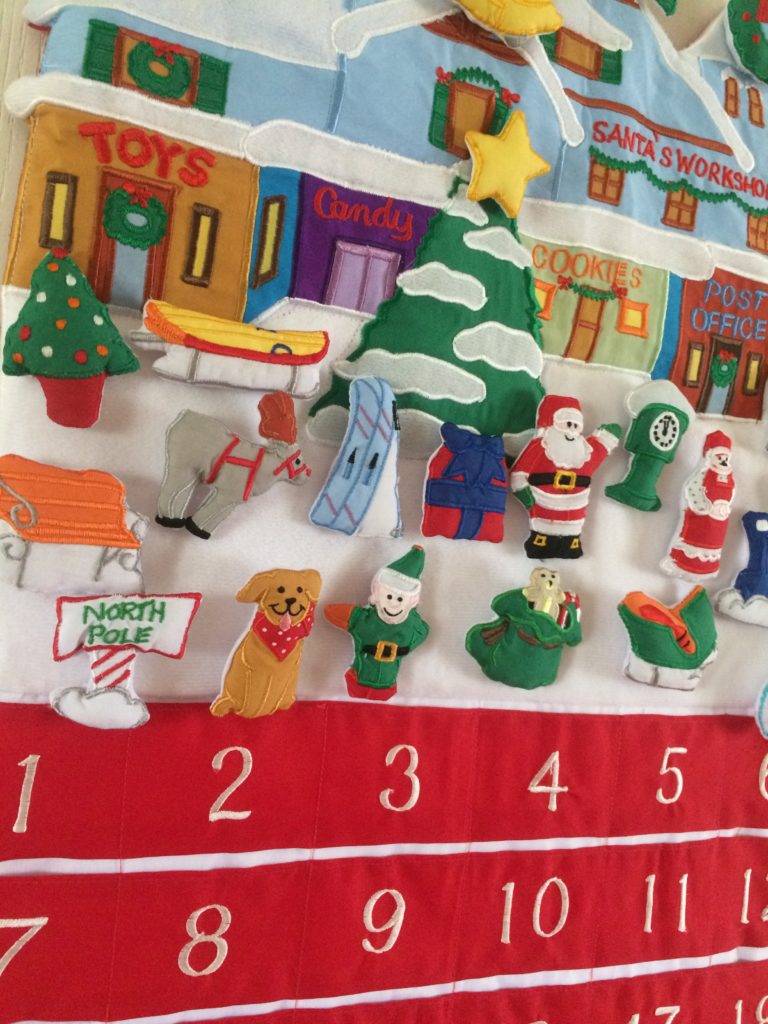 santa's workshop fabric advent calendar