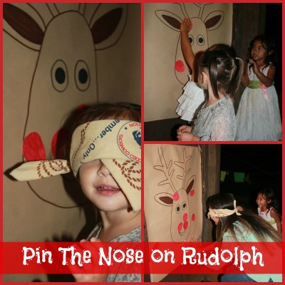 Pin The Nose on Rudolph Game