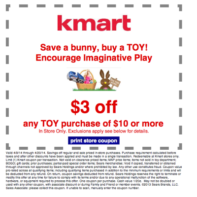 $3 off $10 Toy Purchase at Kmart!