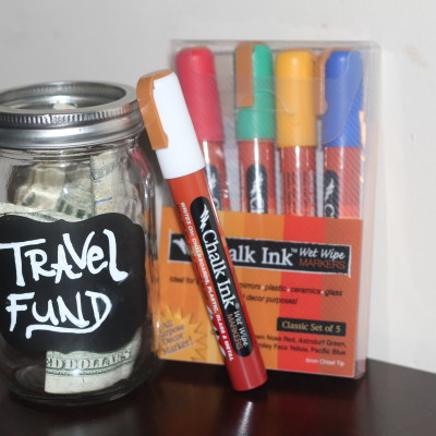 DIY Travel Fund Jar with Chalk Ink Markers