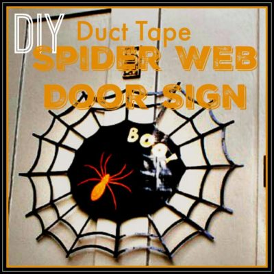 DIY Duct Tape Spider Web Door Sign